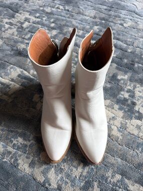 White Ankle Boots - Stylish Pointed Toe